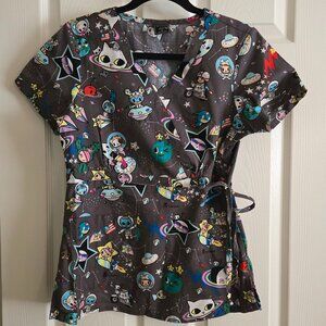 tokidoki by Koi Space Rocket Scrub Top XS